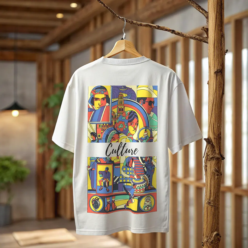 Culture inspired white oversized t-shirt