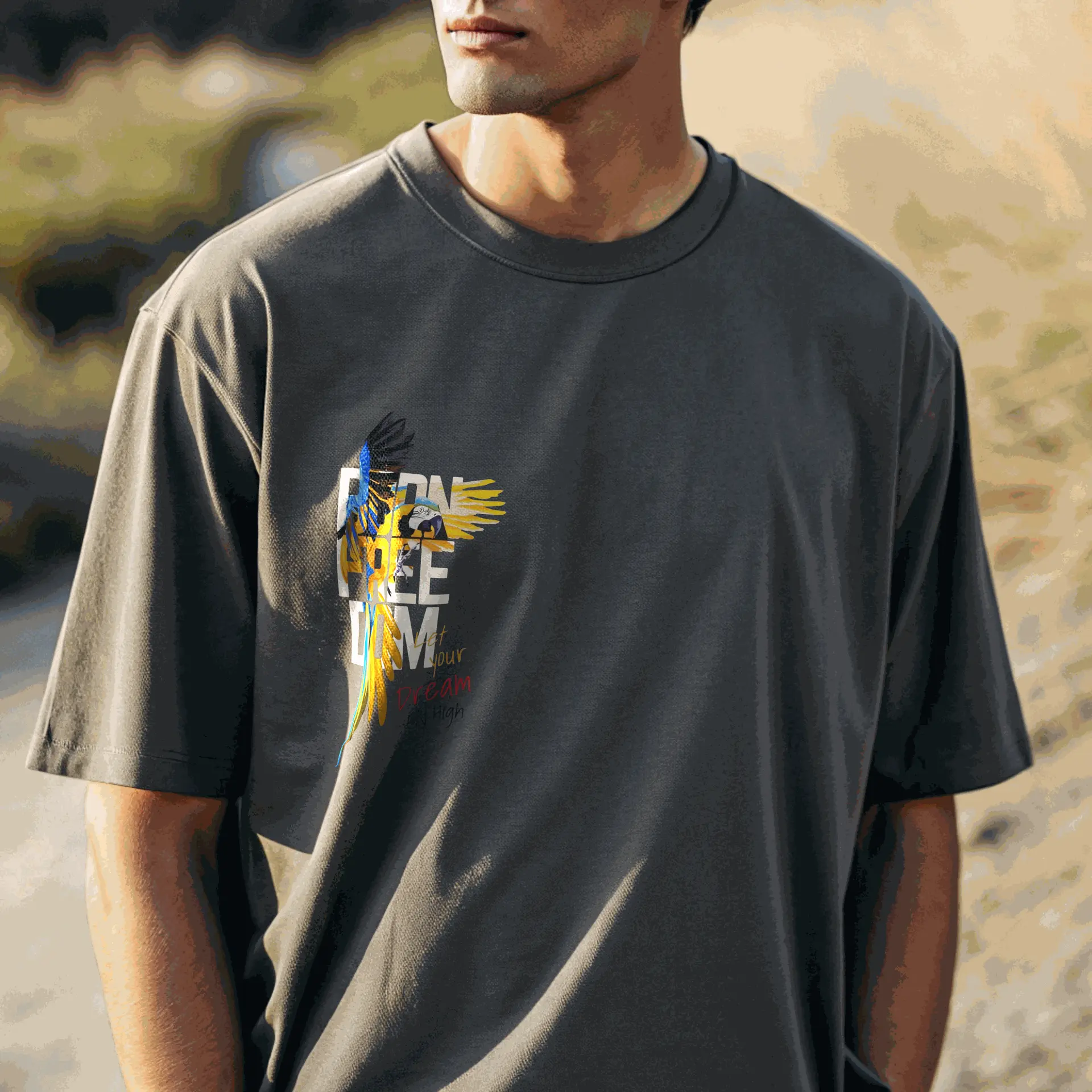 Fly high grey oversized t-shirt