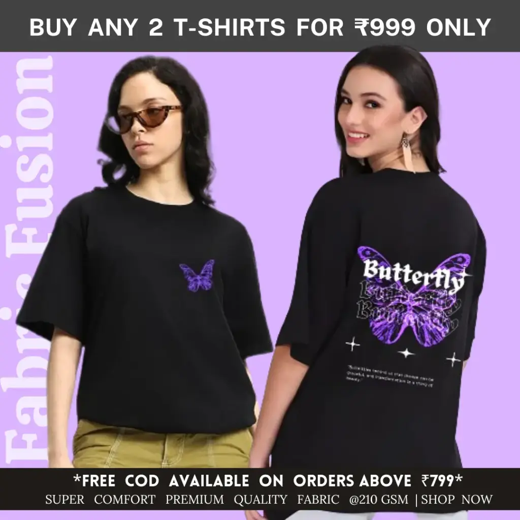 Butterfly Black oversized t-shirt