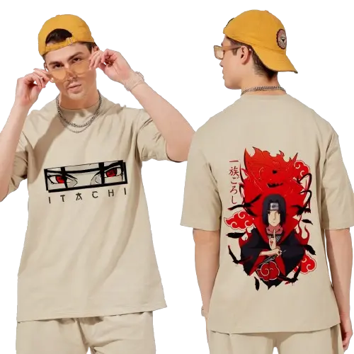 Itachi Eyed Beige oversized t-shirt