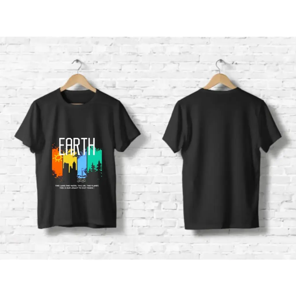 Earth Black regular t-shirt