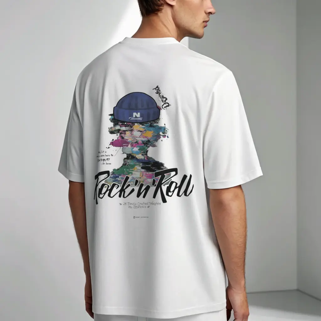 Rock n Roll white oversized t-shirt